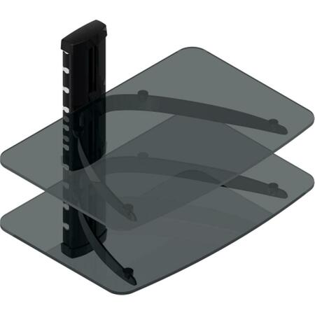 TYGERCLAW Double Layers DVD Stand with Black Color Glass - Black LCD8217BLK